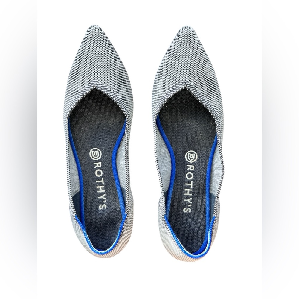 Rothy's Cloud Grey Points Pointed Toe‎ Flats Women’s size 10